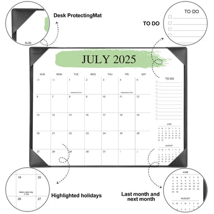 Desk Calendar 2026-2027 with Desktop Mat – 22" x 17" Large Desk Calendars with Desktop Pad, 18-Month Teacher Desk Calendar from Jan 2026–Jun 2027, for Office, School & Home Use (Black)