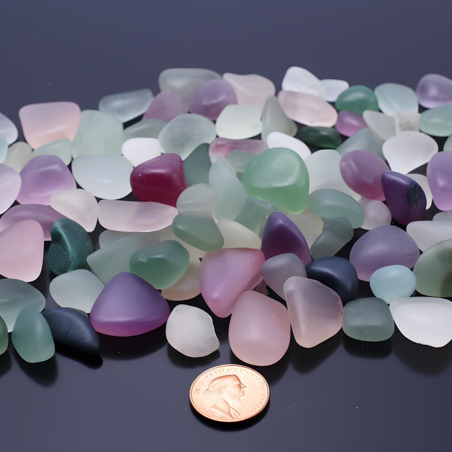 SigMntun Tumbled Fluorite Crystal Stone Set - 72 Pcs, 0.5" 10 oz Handpicked Tumbled Gemstones Rocks, Pebbles for Reiki, Chakra, Healing, Home Decor, 0.5" - Fluorite