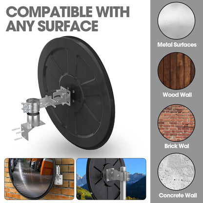 Convex Traffic Mirror - 32'' Outdoor and Indoor Driveway & Security Parabolic Safety Mirror, Acrylic Convex Mirrors for Garage, Retail Stores, Warehouses, Office and High-Traffic Areas