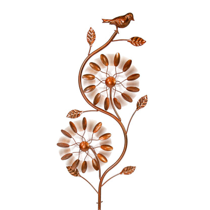 Sunnydaze Twirling Twigs Large Wind Spinners Outdoor for Garden - Spinner Yard Art with 2-Point Step-in Stake - 48" H