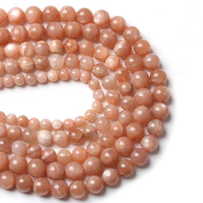 8MM 45PCS Natural Stone Sunstone Gemstone Loose Beads for Jewelry Making DIY Bracelet Crystal Beads