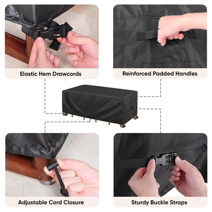 BALEINE Patio Furniture Covers, Outdoor Furniture Covers Waterproof, Heavy Duty Oxford Patio Table Cover for Outdoor Table, Chair, Sofa, Desk (Black, 138"L x 86"W x 32"H)