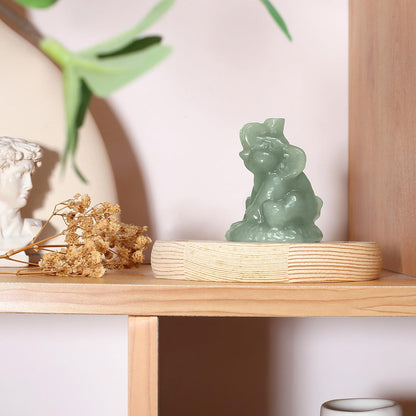 ZHIYUXI 2.2" Crystal Elephant Statue Decor Green Lucky Cute Elephants Green Aventurine Crystals Figurine Spiritual Figurine Gifts for Women Small Sculpture for Home Office Desk Room Decoration