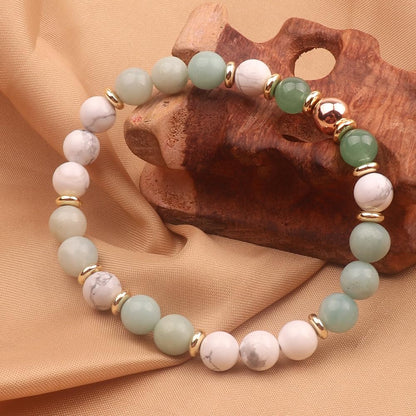 KSQS Healing Stone Bead Bracelet for Women, Natural Gemstones Balance Protection Bracelet, Spiritual Crystal Beads Bracelet Anxiety Relief with Meaning Card(#40)