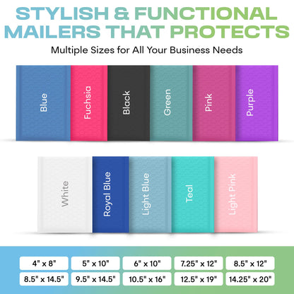 White Poly Bubble Mailers 8.5x12 inch #2 | Self Seal Padded Envelopes | Cushioned Bubble Mailer | Usable Size 8.5x11 | WaterProof | Lightweight mailing Shipping Bags | US Made | 200 Pack Bulk