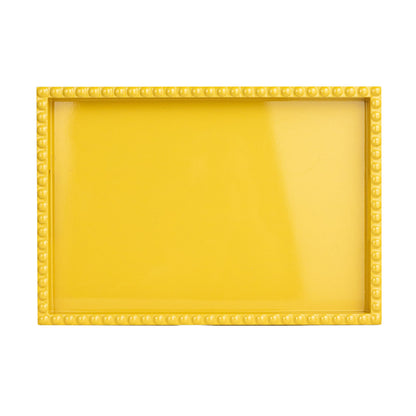 Creative Co-Op Sunny Wood Tray with Handles, Yellow