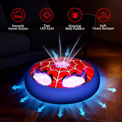 Light Up Hover Soccer Ball for Kids,Glowing Web Design & LED Eyes Air Floating Soccer Toys,Indoor Games with Soft Foam Bumper,Fun Sports Games for Boys Girls Age 3 4 5 6 7 8 9 10 11 12, Birthday Gifts