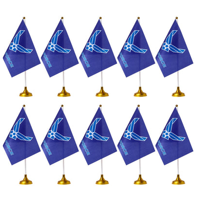 WXTWK 12 Pack American USA Air Force Wings Desk Flag Small Mini US Military Table Flags With Stand Base,United States Army Festival Events Celebration Decorations
