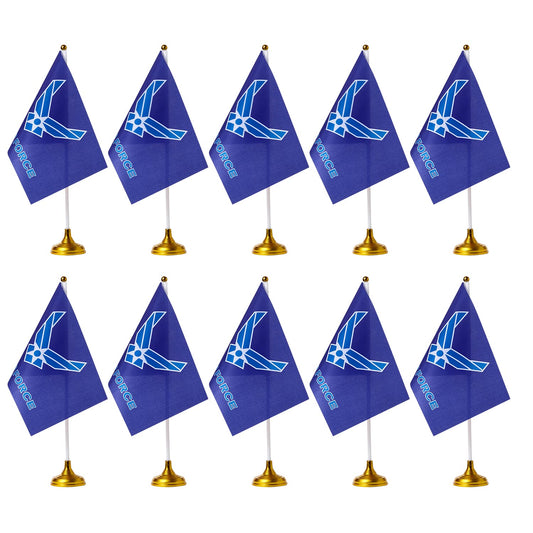 WXTWK 12 Pack American USA Air Force Wings Desk Flag Small Mini US Military Table Flags With Stand Base,United States Army Festival Events Celebration Decorations