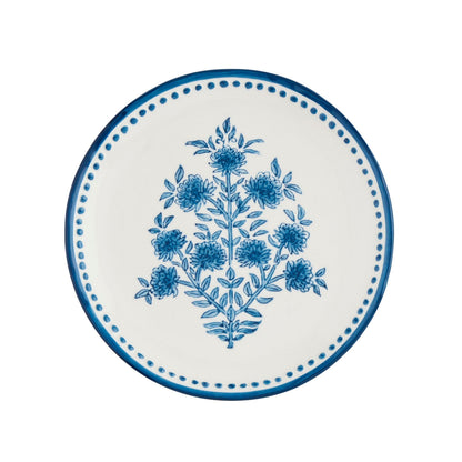 Mud Pie Flower Stem Print Salad Plate; 8" dia