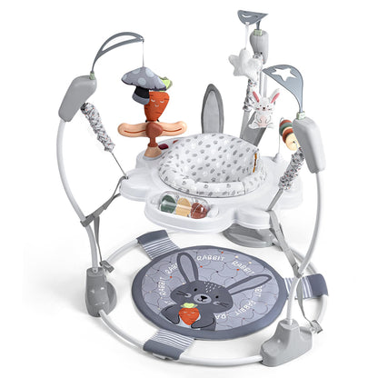 Baby Activity Center, Baby Jumper Activity Center with Music, Interactive Toys, 360° Rotating Seat, 3 Adjustable Heights, Infant Activity Jumper for 6+ Months (Rabbit)