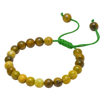Amazing Gemstone Grossular Garnet Green Bracelet, Gifts For Men & Women - Protection Healing Crystal Bracelet - 8mm Gemstone Beaded Adjustable Bracelet, Pulseras Para Hombres Mujer Stocking Stuffers