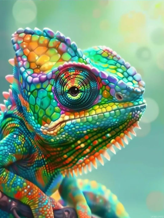 UPABLUNSO Chameleon Diamond Painting Kits for Adults, Animals Diamond Painting Art Kit for Adult, DIY Full Drill Gem Art with Diamonds for Relatives and Friends Home Wall Decor Gifts 12x16 Inch
