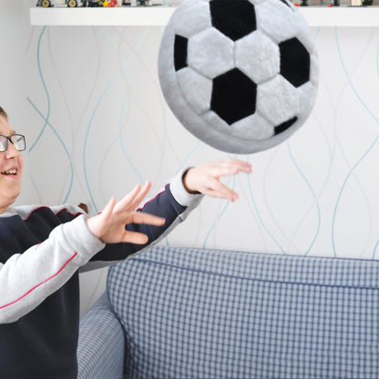 CHORONMO Soccer Pillow - Fluffy Plush Throw Pillow, Soft Stuffed Round Cushion, Decorative Sports Toy Gift for Kids, Boys, Girls, Child, Baby Room Decor