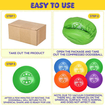 Jerify 18 Pcs Foam Dodgeball Set 6 Inch Soft Skin Playground Dodgeballs Bulk with Storage Bag, Low Density Foam for Non Sting Dodgeball Sports Equipment for Kids and Adults