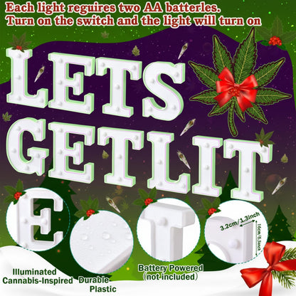 Honoson 10 Pcs Lets Get Lit Decorations for Adults, Birthday Light Decor Lets Get Lit Lights up Sign Indoor Table LED Neon Sign for Home Room Decorations