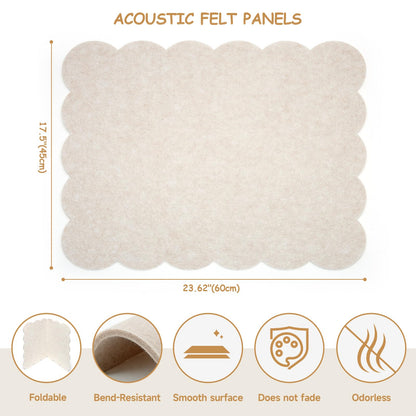Felt Bulletin Board 24" x 18" Cork Board Alternative,Decorative Felt Pin Board Foldable Cork Boards for Walls Self-Adhesive Cork Board for Home Office Classroom Pin Board (Oatmeal)