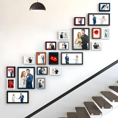 RPJC 5x7 Picture Frames Made of Solid Wood High Definition Glass for Table Top Display and Wall Mounting Photo Frame Black