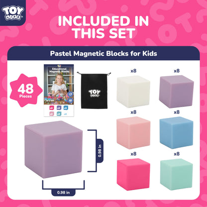 TOY Life 48 Pcs Magnetic Blocks Ages 3-5, Magnetic Building Blocks for Toddlers, Magnetics Blocks for Kids Ages 4-8 Girls & Boys, Learning Building Toys for Age 3 4 5 6 7 8-12