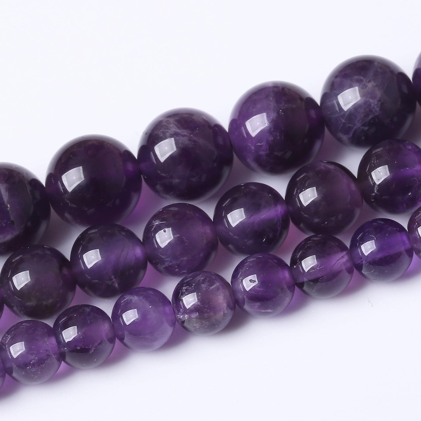 Natural Amethyst Stone Beads for Jewelry Making DIY Bracelet Necklace Jewelry Making 1 Strand 15.5inch 35PCS 10MM