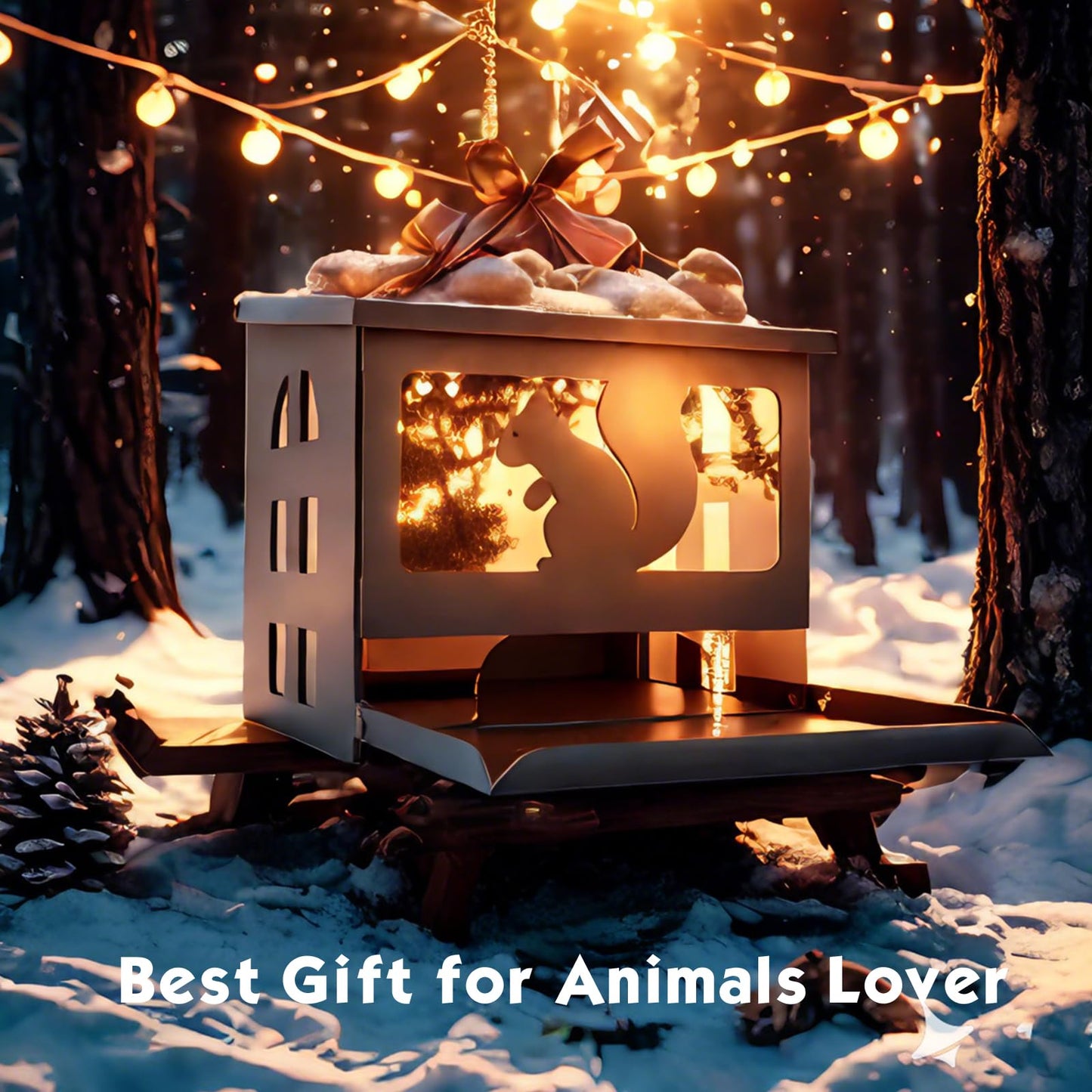 Squirrel Feeder for Outside, Durable Full Metal Squirrel Food Box, Large Capacity Chipmunk Feeder, Weather-Proof Squirrel House, Heavy Duty Squirrel Feeders