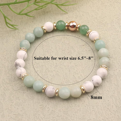 KSQS Healing Stone Bead Bracelet for Women, Natural Gemstones Balance Protection Bracelet, Spiritual Crystal Beads Bracelet Anxiety Relief with Meaning Card(#40)