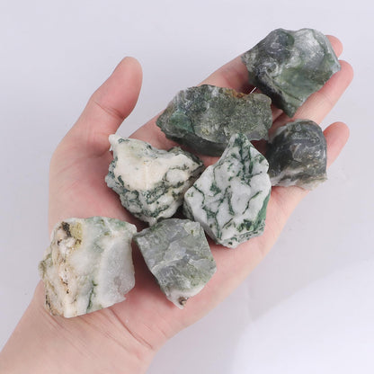 1Lb Moss Agate Rocks Raw Crystals and Healing Stones for Jewelry Making, Healing, Meditation, Sculpture, Lapidary, Polishing, Reiki Crytsal