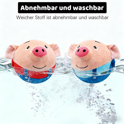 【2PCS】Interactive Dog Toys,Active Moving Pet Plush Toy with Recording & Music Modes,Jumping Squeaky Song shaking Interactive Dog Ball,Dog Toys to Keep Them Busy,Replaceable Coat (Blue Pig + Red Pig)
