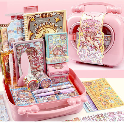 Alideco Cute Girl Love Deluxe Gift Box Small Mochi Collage Layout Scrapbooking Junk Journal Crafts Embelishment Decoration Diary Stickers(aixinlihe)