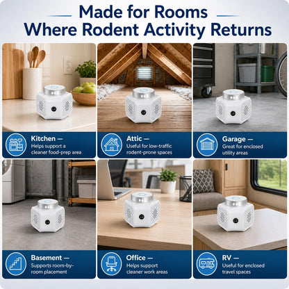 Ultrasonic Mouse Repellent Plug in Indoor, No-Touch Rodent Repellent for Home, 3 Modes with LED Strobe Light, Electronic Pest Control for House, Attic, Garage, Basement, Office and RV
