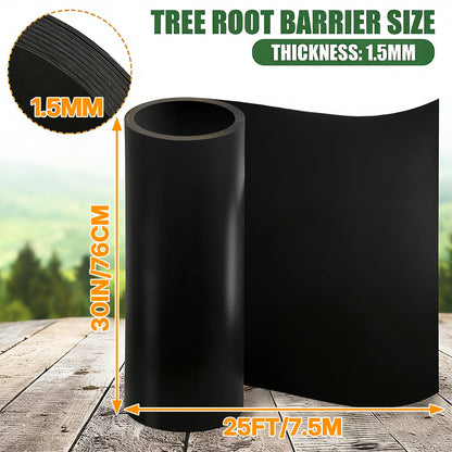 Joewuzun Tree Root Barrier 24in x 25ft x 60mil Tree Root Barrier Heavy Duty Bamboo Barrier Protects Sidewalks Roads and Driveways