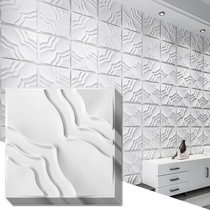 Art3dwallpanels 33 Pack 3D Wall Panel, 2 Different Effects PVC Textured Wall Panels for Interior Wall Décor, 12 x12 Inch Cover 32.Sq.Ft, White