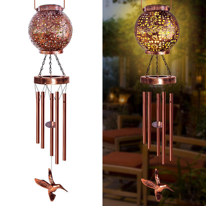 Wind Chimes for Outside, Windchimes Outdoors Hummingbird Gifts for Mom Women Grandma, Hanging Solar Lantern Solar Wind Chimes for Outside Patio Yard Garden Decor