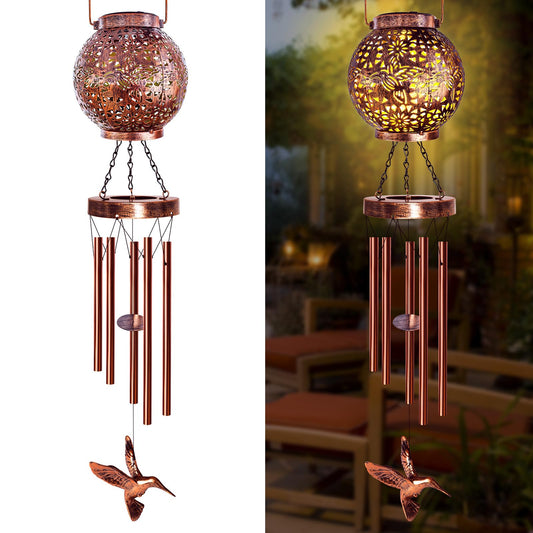 YHmall Wind Chimes for Outside, Windchimes Outdoors Hummingbird Gifts for Mom Women Grandma, Hanging Solar Lantern Solar Wind Chimes for Outside Patio Yard Garden Decor