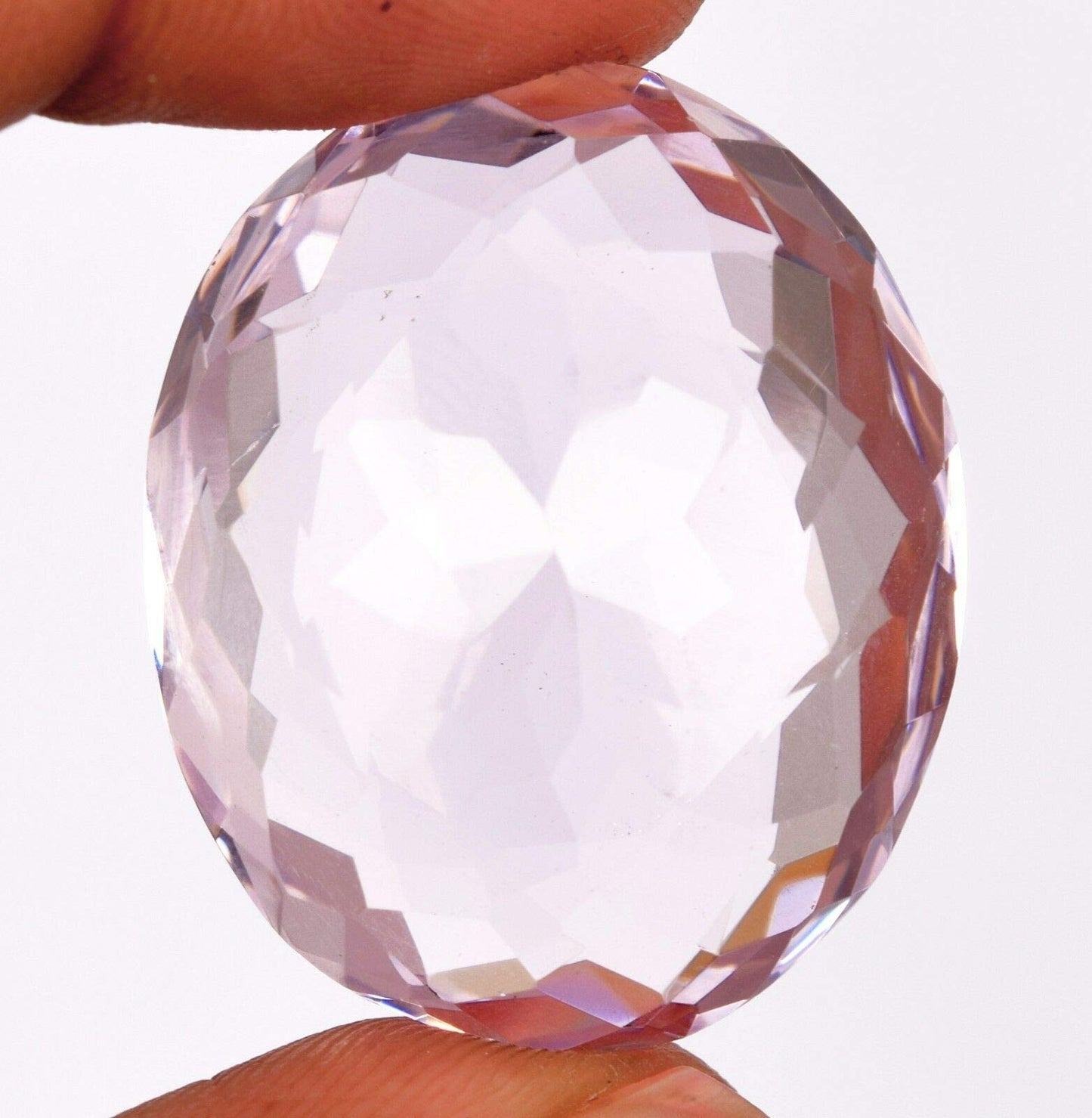 GEMHUB Oval Cut Pink Topaz Stone 65.50 Ct. Faceted Translucent Loose Gemstone Beads for Jewelry Making