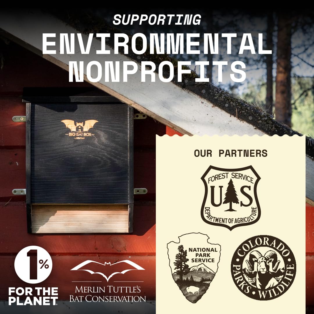 BIGBATBOX - Bat House for Outdoors - Clean Your Backyard from Mosquitoes - Wooden Bat House Kit - with Our Proven Bat Box Design, You are Almost Guaranteed to Attract Bats! WildYard