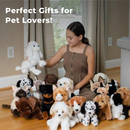 The Petting Zoo Scruffy Dog Stuffed Animal, Gifts for Girls, Purple Dog Plush Toy 9 Inches