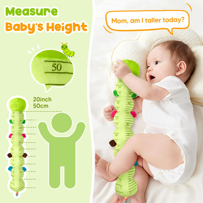 Baby Toys Musical Caterpillar, Infant Stuffed Animal for 0-6 6-12 Months with Crinkle and Rattles, Tummy Time Sensory Toys Newborn Boys Girls Gifts 0 3 6 9 12 Months - Green