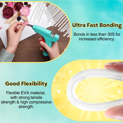 ELDVAP Clear Full Size Hot Glue Sticks 100 Pack, 0.43" x 8", All Temperature for Most Full-Size Glue Guns, Strong Adhesive for DIY Crafts, Repairs & Holiday Decorations