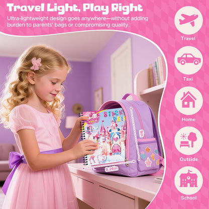 CutteeyFyry 2PCS Paint by Number Sticker Book Travel Activities Essentials for Girls Kids Ages 4-10 Road Trip & Airplane Toys & Long Car Rides, Birthday Present, Preschool Classroom Party Gifts