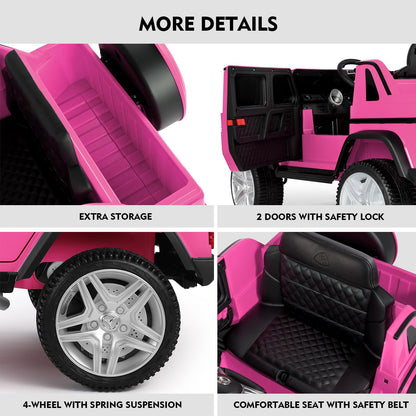 JOYLDIAS Ride On Cars, Licensed Mercedes-Benz Maybach G650S, 12V7AH Battery Powered Toy Electric Car for Kids W/LED Underglow Lights,Remote Control, 2 Motors, 3 Speeds, Music, Bluetooth,Horn,Pink