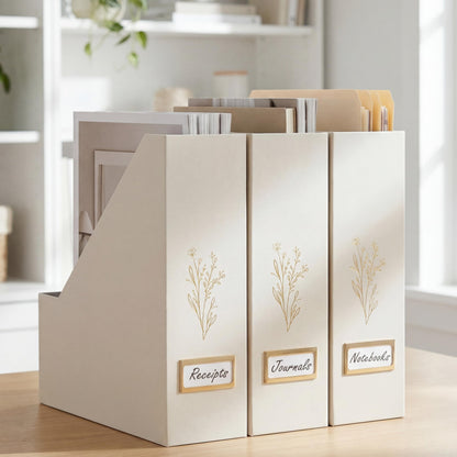 ZICOTO Beautiful Magazine Holder Set Of 3 - Sturdy File Holder to Organize Your Desk Or Shelves - The Perfect Office Storage to Effortlessly Organize Your Paperwork/Files, Magazines, Books Or Binders