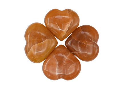 Amazing Gemstone Red Aventurine Crystal Heart Palm Stone - Pocket Massage Worry Stone for Natural Body Chakra Balancing, Reiki Healing and Crystal Grid