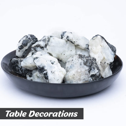 Crocon® 1LB Rainbow Moonstone Rough Bulk Rocks Natural Stone Raw Gemstone Crystals and Stones Tumbling Cabbing Polishing Spiritual Gifts Gem Mining Chakra Balancing Reiki Healing Home Office Décor