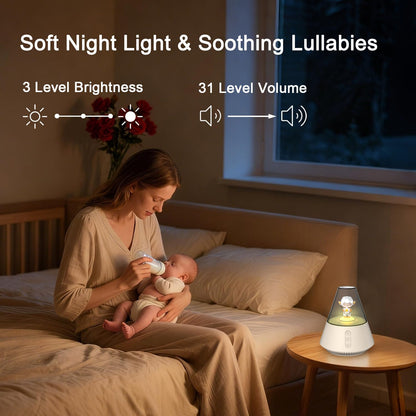 Baby & Kids Sound Machine with Night Light for Nursery, White Noise Machine for Baby Sleep, 30 Soothing Sounds, 31-Level Volume, 3 Brightness Levels, Timer, Sleep Aid for Babies, Toddlers and Kids