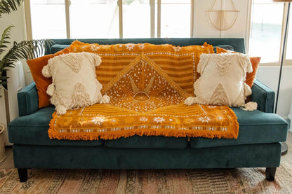 TOFUNTOY Boho Throw Blanket for Couch Sofa Bed, Decorative Throw Blanket with Tassels, 50"x60" Bohemian Woven Cover for Home Living Room Bedroom Indoor Outdoor Picnic