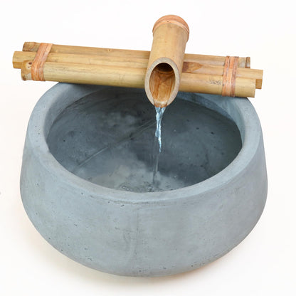 Bamboo Accents 12" Three-Arm Zen Bamboo Fountain Kit – Split-Resistant Bamboo Spout with Quiet Pump for Indoor & Outdoor Containers (Bowl Not Included)