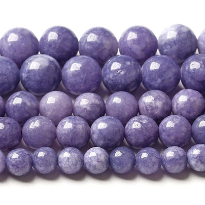 10MM Lavender Purple Chalcedony Natural Stone Round Loose Beads for Jewelry Making and Crafting 72pcs 2 Strands 32"