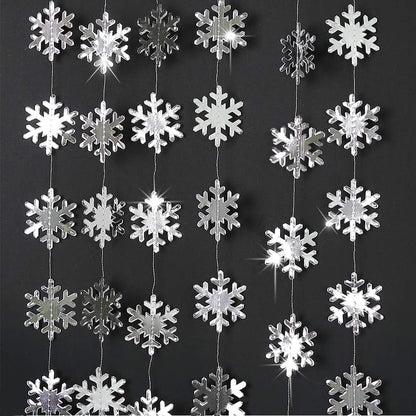 Cheerland Clearance Winter Wonderland Silver Snowflakes Decorations Hanging Christmas Garland for Onederland New Year Office Dorm Hanukkah Holiday Bridal Shower Winter Ceiling Decor Xmas Backdrop