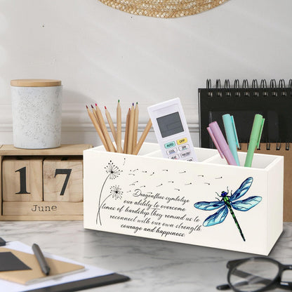 Yhtrg Dragonfly Dandelion Decorative Pencil Holder for Desk, Bookmark Holder Decor, Pen Caddy for Desk Decorative, Motivational Gifts for Women